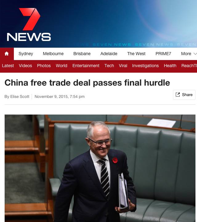 澳大利亚和中国自贸协定通过啦!!!