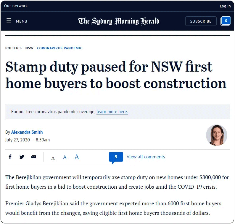 悉尼房产新政策